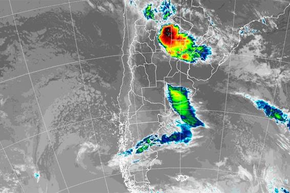 Mal tiempo en diversas zonas del país Foto: Imagen satelital SMN