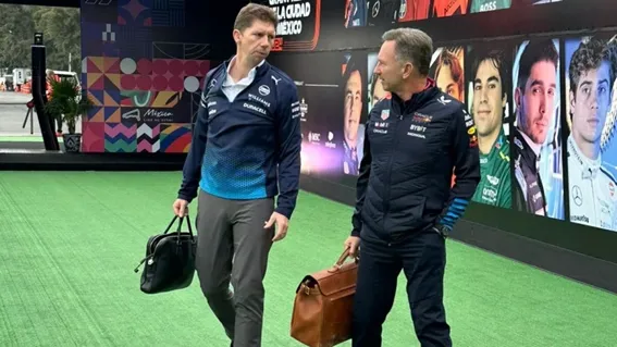 James Vowles, jefe de Williams, junto a Christian Horner, director de Red Bull. ¿Habrá acuerdo por Colapinto?