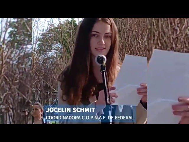 ACTO POR EL DIA DE LA BANDERA EN FEDERAL: Mensaje alusivo leido por Jocelin Schmit