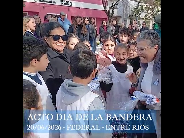 ACTO POR EL DIA DE LA BANDERA EN FEDERAL: Momentos del evento realizado en la Plaza Urquiza 