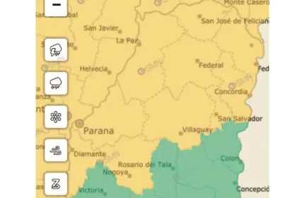 Alerta amarillo para el centro y norte provincial por tormentas fuertes con lluvias intensas y ocasional caída de granizo