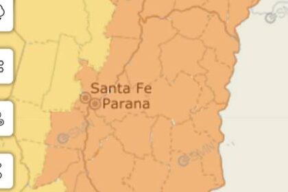 Emitieron alerta naranja por lluvia y tormentas para este martes