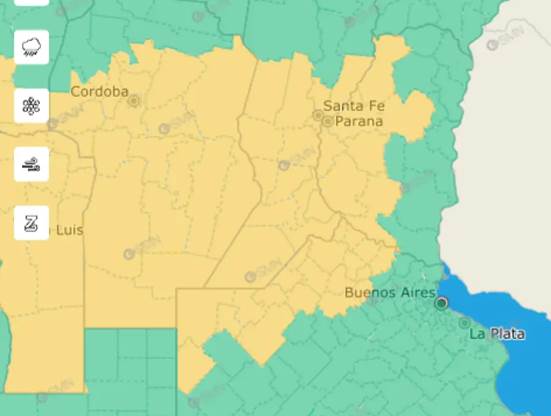 Alerta por tormentas