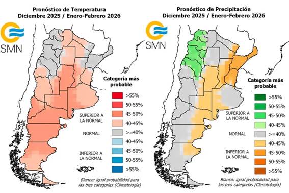 El informe detallado para Entre Ríos. Foto: SMN.