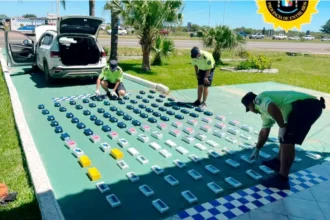 Operativo en puesto caminero. Foto: (PER).